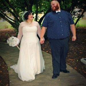 Wedding dress (David bridal)- long sleeve cover